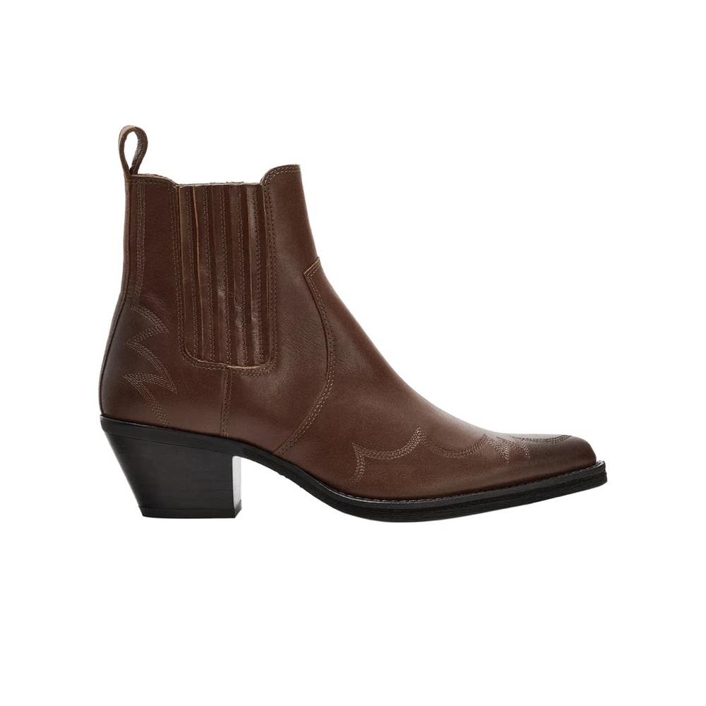 Women’s embroidered leather cowboy ankle boot
